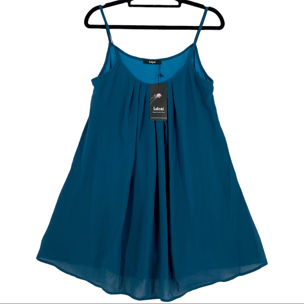 Laksmi Women’s Sleeveless Tank Top Dress w/Lining Teal Size M.